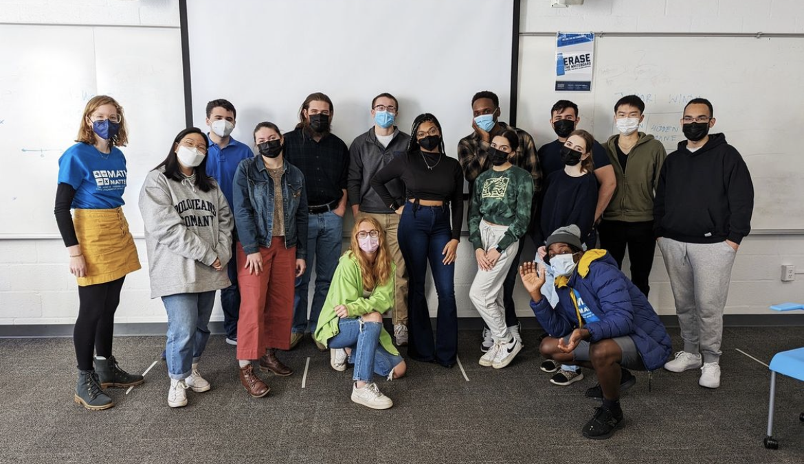Volunteers from George Washington University posing in a group photo
