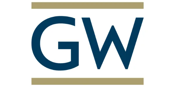 Navy GW initials framed by thin gold lines