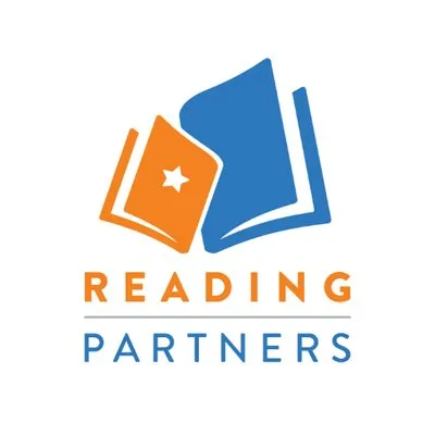 Orange and blue open-book symbol with a white star