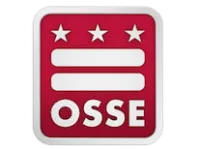 Red OSSE identification-card symbol with three white stars