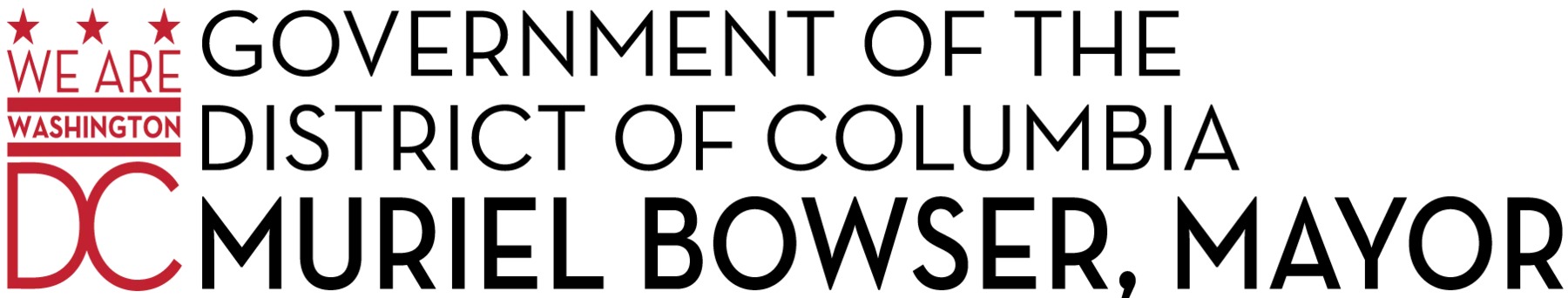 District of Columbia mayoral wordmark in red and black