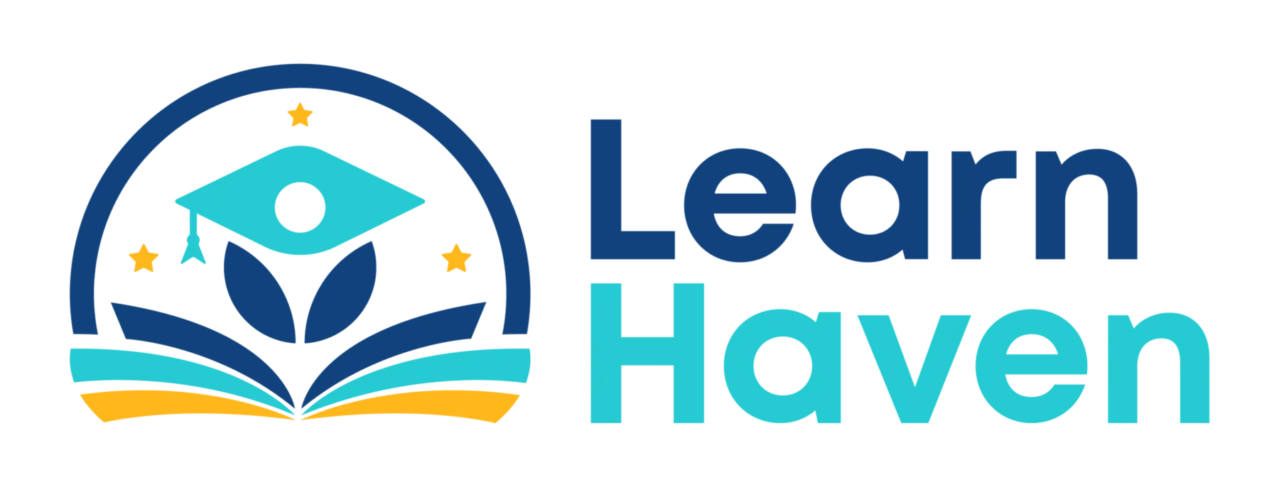 Learn Haven logo with an open book and student figure