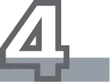Large outlined gray number four above a blue-gray bar