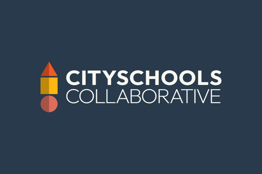 White CitySchools Collaborative wordmark on a navy background