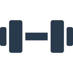 Solid navy dumbbell icon
