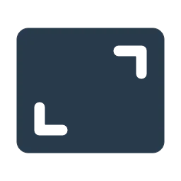Navy rounded-square icon with white corner brackets