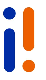 Abstract blue and orange vertical mark