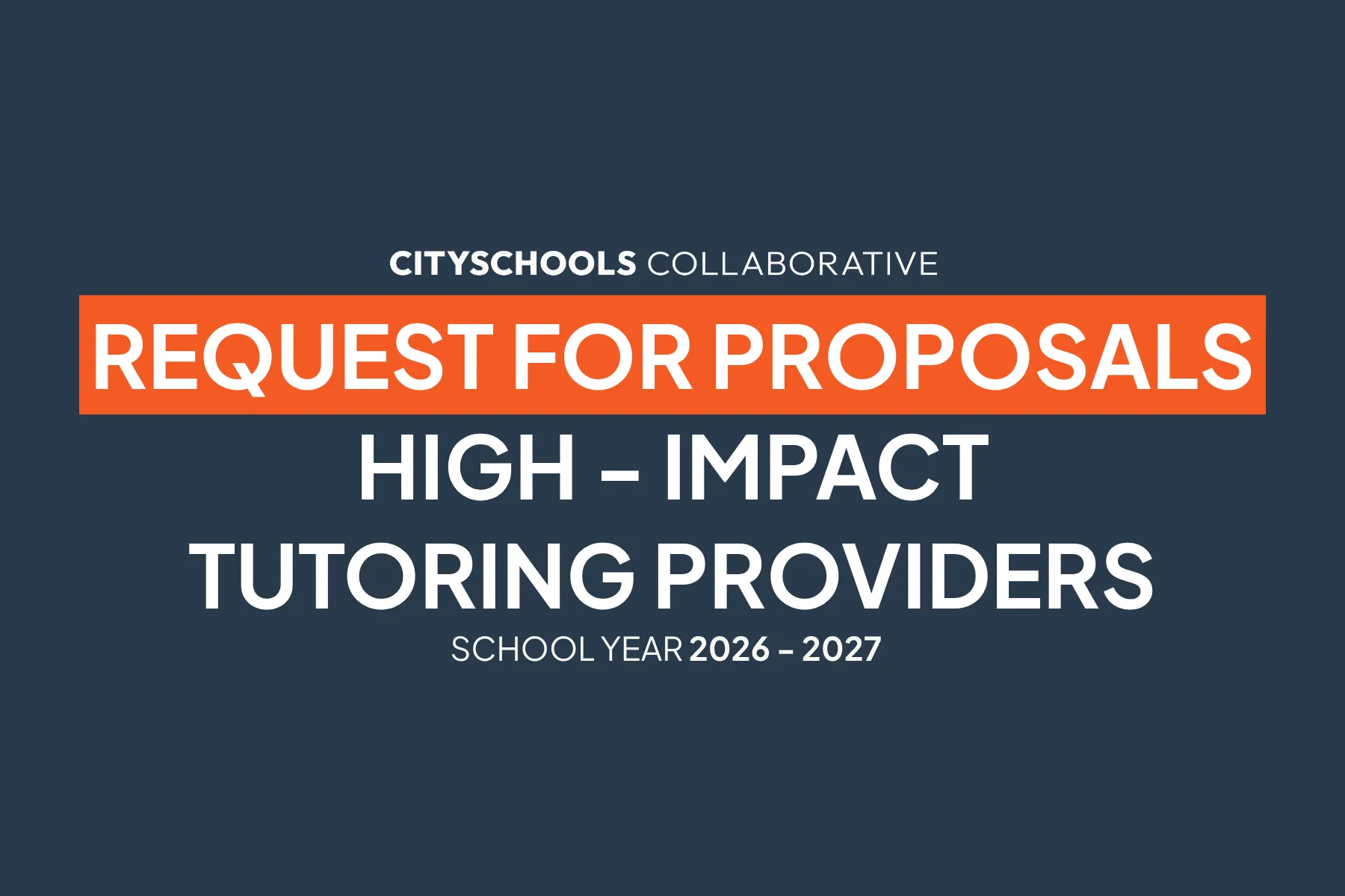 Request for proposals graphic for high-impact tutoring providers